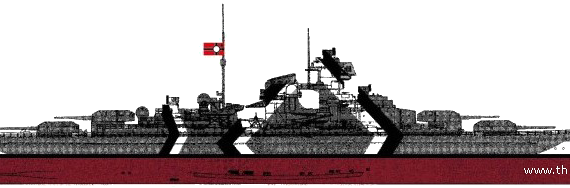 Корабль DKM Bismarck [Battleship] (1941) - чертежи, габариты, рисунки